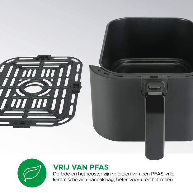 Bourgini Slimfit Airfryer XXL - Heteluchtfriteuse - 5 liter - 1500W - PFAS vrij