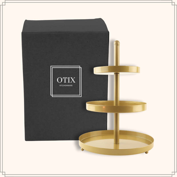 OTIX Etagere - 3 Laags - Serveertoren - Goud - Metaal