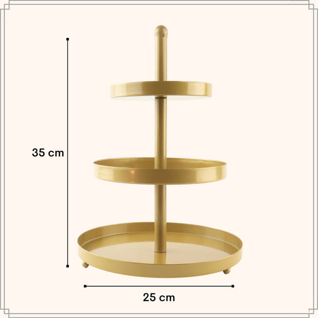 OTIX Etagere - 3 Laags - Serveertoren - Goud - Metaal