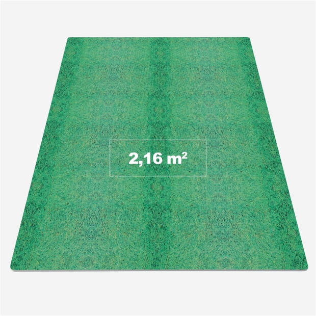 Sportschool Vloer Beschermingsmatten (6 matten + 12 eindstukken) Gras look - Groen