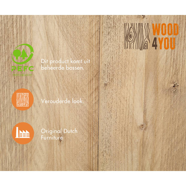 Wood4you - Eettafel New Orleans - Industrial - wood - 160/90 cm - 160/90 cm Zwart - Eettafels