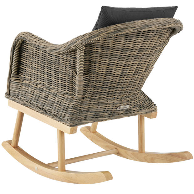 tectake® - Wicker schommelstoel Rovigo - 150kg - natuur