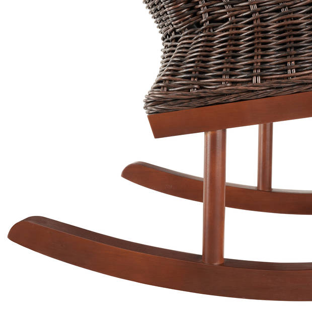 tectake® - Wicker schommelstoel Rovigo met voetenbank Vibo - bruin