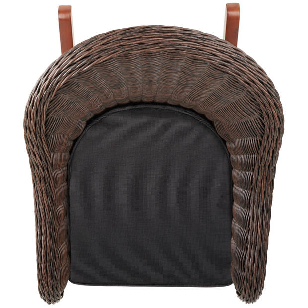 tectake® - Wicker schommelstoel Rovigo - 150kg - bruin