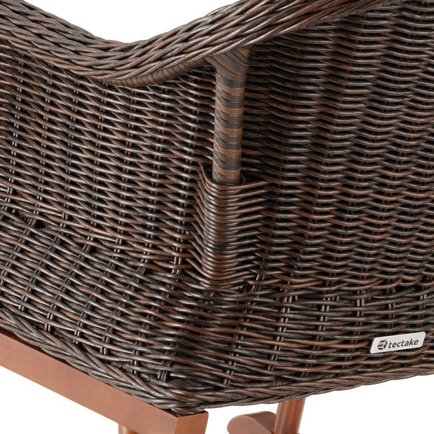 tectake® - Wicker schommelstoel Rovigo - 150kg - bruin