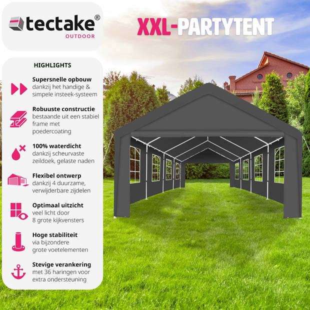 tectake® - Tuinpaviljoen paviljoen tent partytent Jasko - grijs - 404929