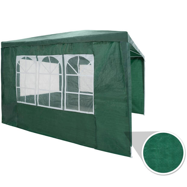 tectake® - Tuinpaviljoen partytent Baraban 3x3m met 3 zijdelen - groen