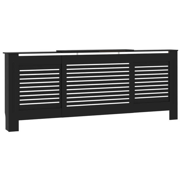 The Living Store Radiatorkast - MDF - 142-205 x 20.5 x 82 cm - Zwart