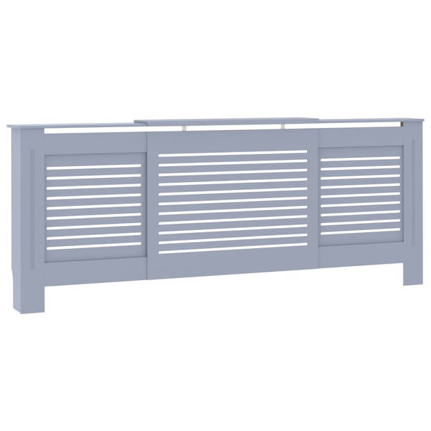 The Living Store Radiatorombouw Radiatorkast - 142-205x20.5x82cm - MDF - Grijs