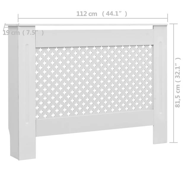 The Living Store Radiatorombouw - MDF - 112 x 19 x 81.5 cm - Wit