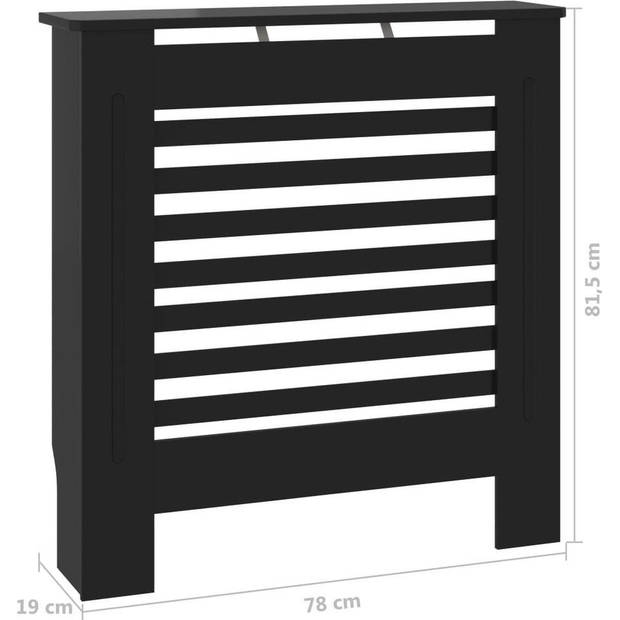 The Living Store Radiatorombouw - MDF - 78x19x81.5 cm - Zwart