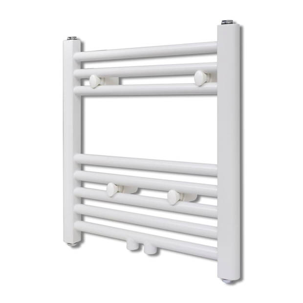 The Living Store Handdoekradiator - 480x480mm - 8 stalen dwarsbalken - wit - 210W