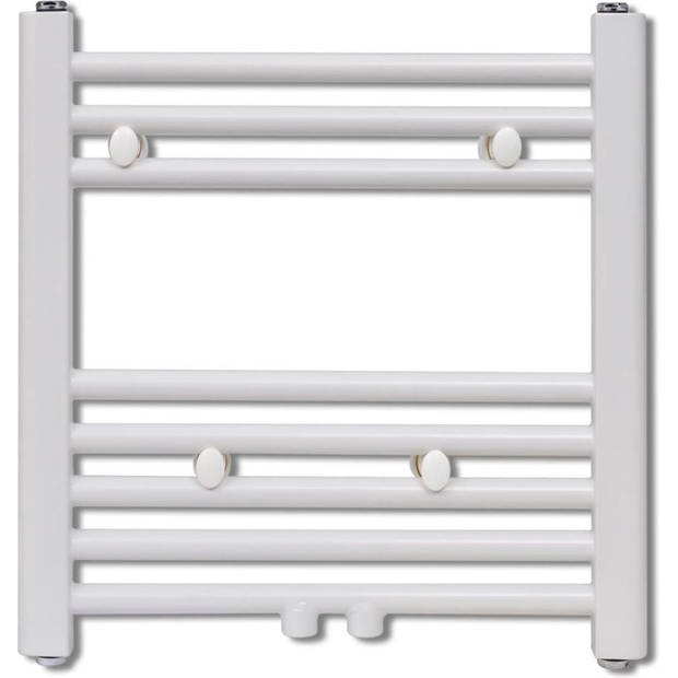 The Living Store Handdoekradiator - 480x480mm - 8 stalen dwarsbalken - wit - 210W