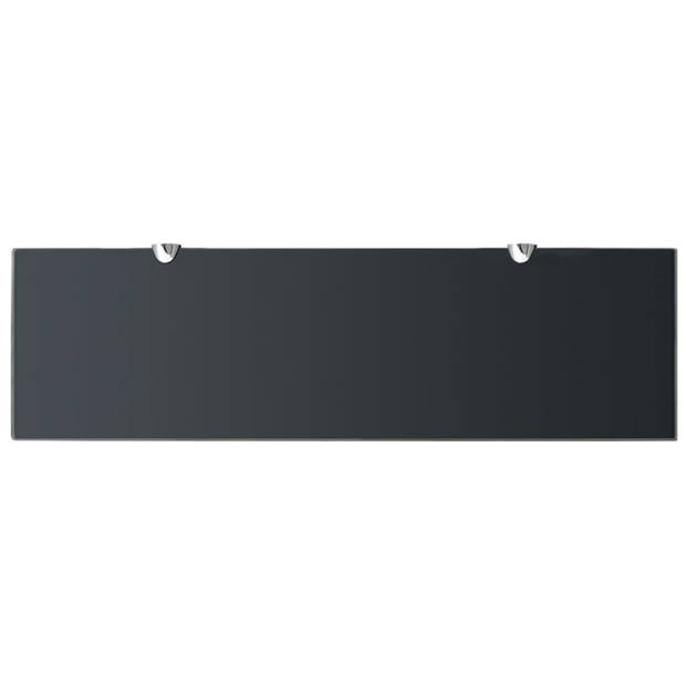The Living Store Zwevende Plank - Glazen Wandschap - 70 x 20 cm - Zwart