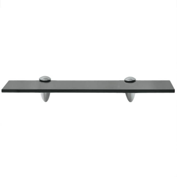 The Living Store Zwevende Plank - Glas - 40x20cm - Zwart