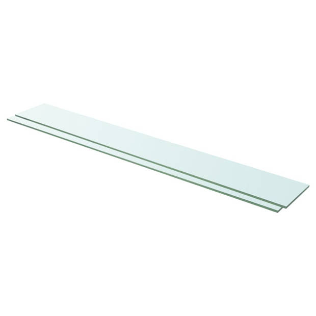 The Living Store Glazen Schap - 110 x 15 cm - Transparant Gehard Glas