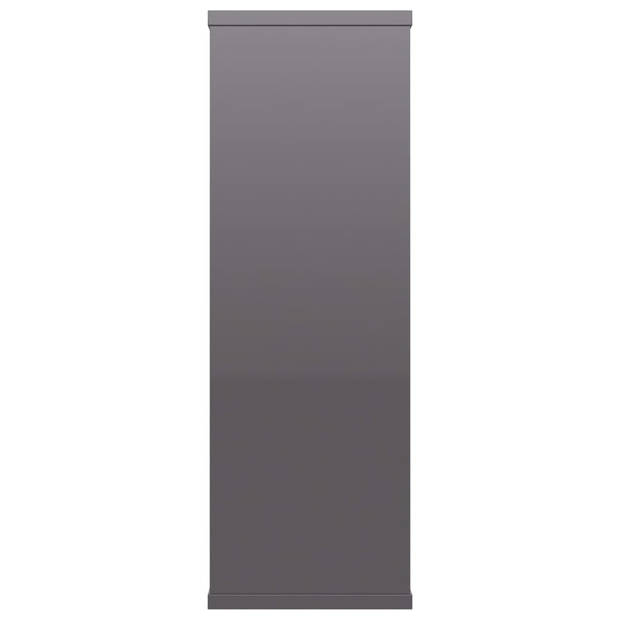 The Living Store Wandschappenset - Hoogglans grijs - 104 x 20 x 58.5 cm - Met 3 open vakken