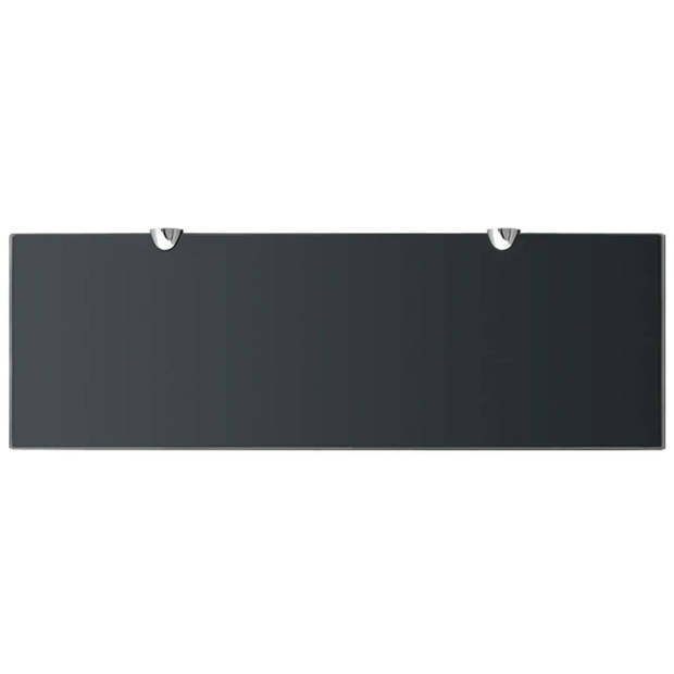 The Living Store Zwevende Plank - Glas - 60 x 20 cm - Zwart