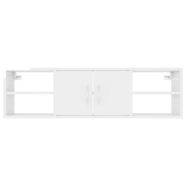 vidaXL Wandschap 102x30x29 cm bewerkt hout hoogglans wit