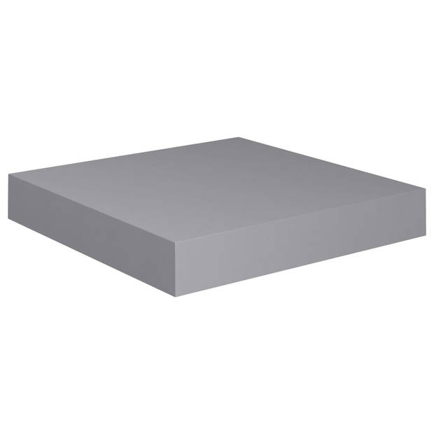 The Living Store wandplanken set - grijs - 23 x 23.5 x 3.8 cm - honingraat MDF en metaal