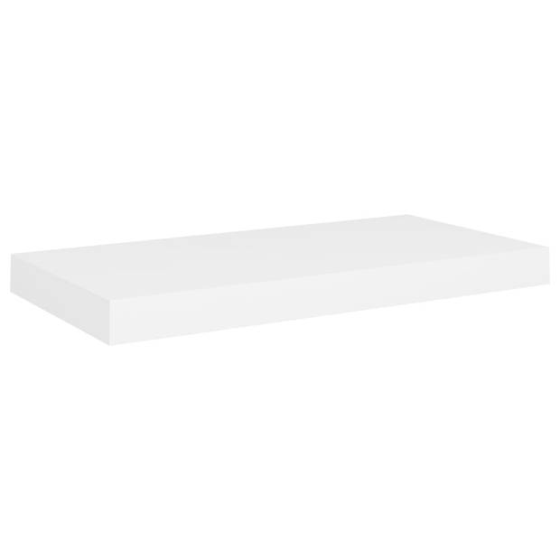 The Living Store Wandplanken - Set van 2 - Hoogwaardig honingraat MDF en metaal - 50 x 23 x 3.8 cm - Wit