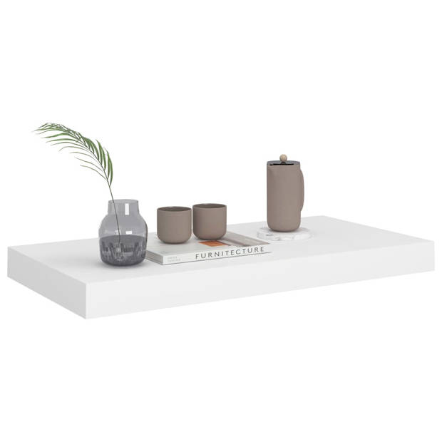 The Living Store Wandplanken - Set van 4 - Honingraat MDF - 50 x 23 x 3.8 cm - Wit