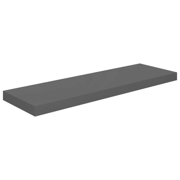 The Living Store Wandplank - Grijs Honingraat MDF en Metaal - 80 x 23.5 x 3.8 cm