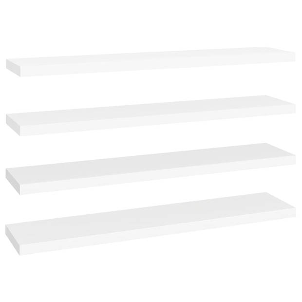 The Living Store Wandplanken - Trendy set van 4 - Honingraat MDF en metaal - 120 x 23.5 x 3.8 cm