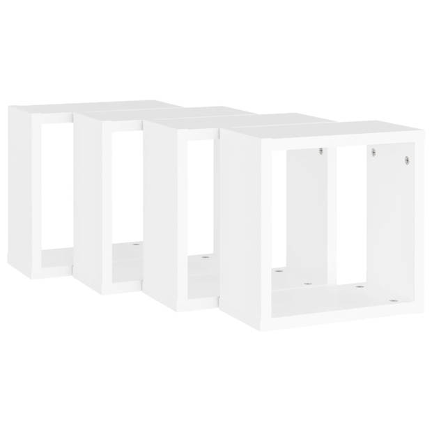 The Living Store Kubus Wandschappenset - 30 x 15 x 30 cm - Wit