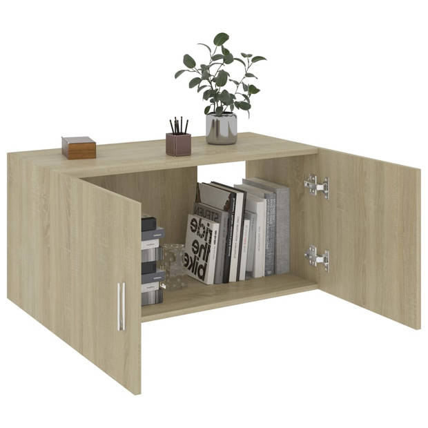 The Living Store Hangkast Sonoma Eiken 80x39x40 cm Met 2 Deuren