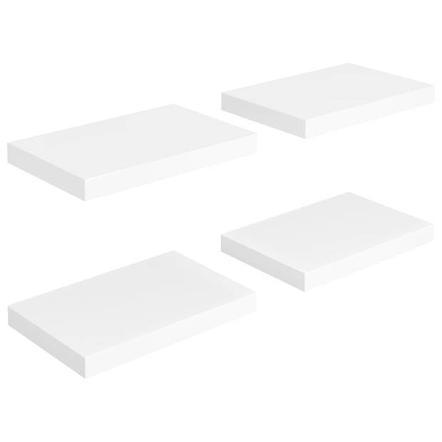 The Living Store Wandplanken - Trendy - Set van 4 - 40x23x3.8 cm - Honingraat MDF - Metaal