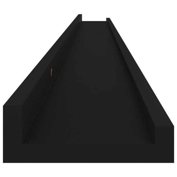 The Living Store Wandschap - MDF - 115 x 9 x 3 cm - zwart