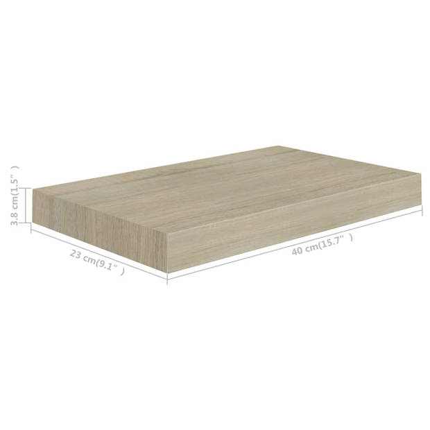 The Living Store Wandplanken - The Living Store trendy wandplanken set - eiken - 40x23x3.8 cm - honingraat MDF en