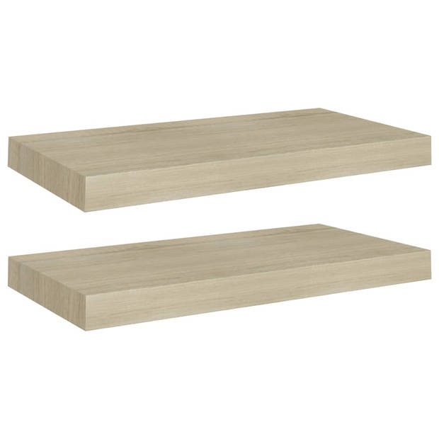 The Living Store Wandplankenset - Eiken - 50 x 23 x 3.8 cm - Onzichtbaar montagesysteem