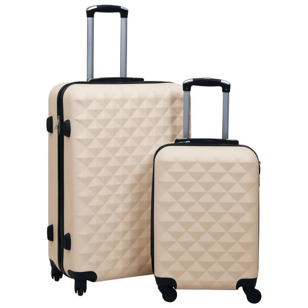 The Living Store Rolkofferset - ABS - 55 x 36 x 22 cm - 76 x 48 x 28 cm - Goud - 2x trolley