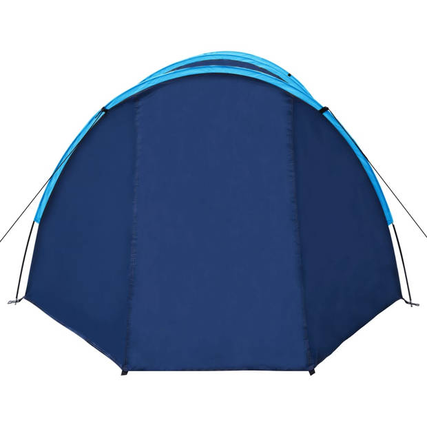 The Living Store Tent 4-Persoons - Marineblauw/Lichtblauw - 395x180x110cm
