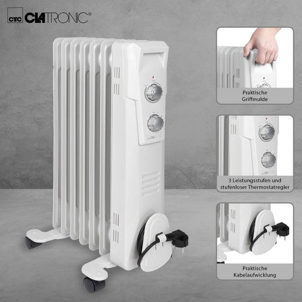 Clatronic RA 3735 wit 7 Rippen radiator 1500 W