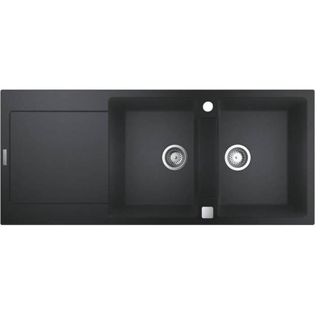 GROHE Composiet spoelbak K500 31647AP0 - Inbouw - 1 bak - Omkeerbare afdruiprekinstallatie - 100x50 cm - Granietzwart