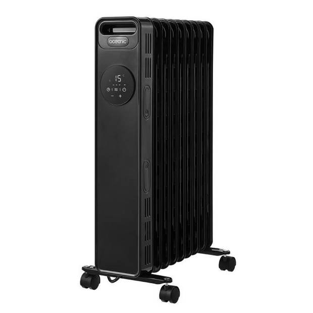 Elektrische radiator in oliebad 2000W OCEANIC - 3 vermogens - Elektronische thermostaat - Mobiel - Zwart