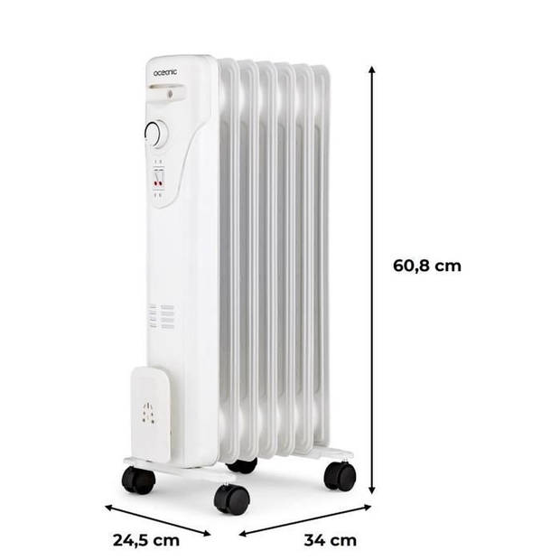 Elektrische radiatoroliebad 1500W Oceanic - 3 Powers - 7 Elements - White - Mobile