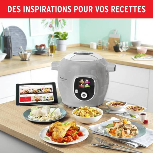 MOULINEX Cookeo Intelligente hogedrukmulticooker, 6 l, 80 geïntegreerde recepten, intuïtief, CE854B10