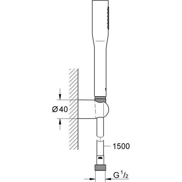 GROHE - 1-straals doucheset met muurbeugel