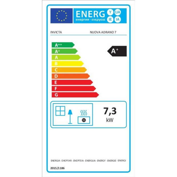 Modulaire Invicta Adrano Modulaire pellet - 7,3 kW - opbrengst 88,7% - Grijs