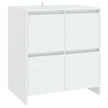 The Living Store Dressoir - minimalistisch ontwerp - 4 deuren - 70 x 41 x 75 cm - wit