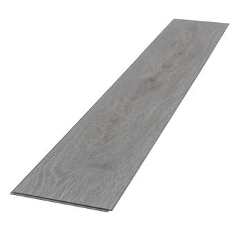 ML-Design Deluxe PVC vloer, Click, 122cm x 18cmx4,2mm, dikte 4,2mm, 4,62m²/21 planken, Windswell Hickory Oak, Grijs