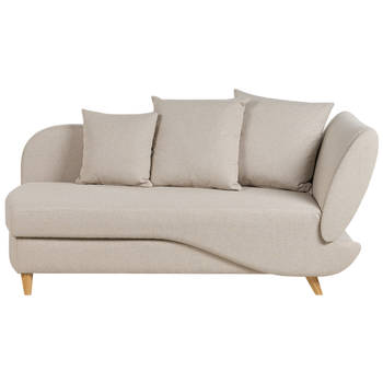 Beliani MERI - Chaise longue-Beige-Linnen