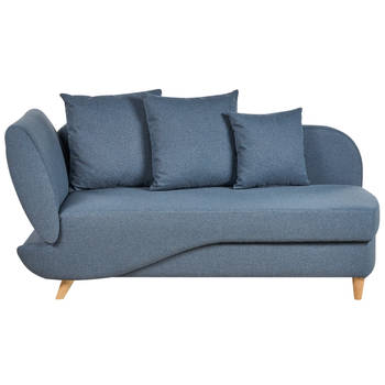 Beliani MERI - Chaise longue-Blauw-Linnen