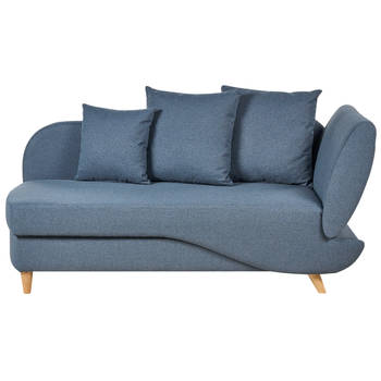 Beliani MERI - Chaise longue-Blauw-Linnen