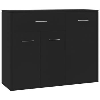 The Living Store Dressoir - Hoogwaardig bewerkt hout - 88 x 30 x 70 cm - Zwart