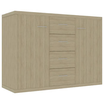 The Living Store Dressoir - Sonoma Eiken - 88 x 30 x 65 cm - 4 lades - 2 deuren